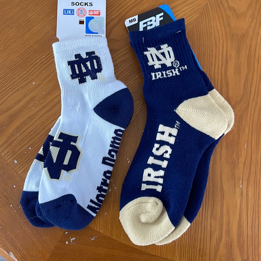 2 pack Notre Dame socks
